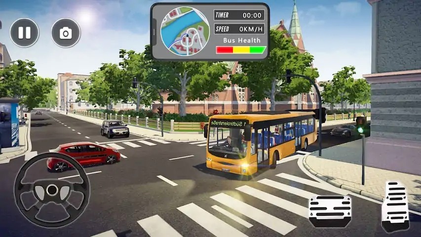 公交车模拟器2020：教练公交车驾驶游戏