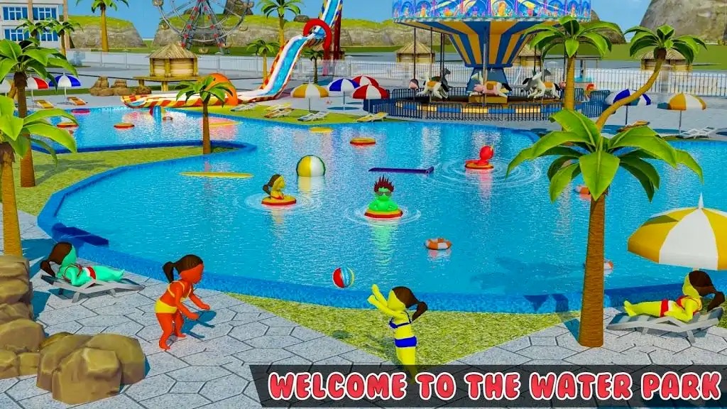 儿童水上乐园：滑水主题公园游戏