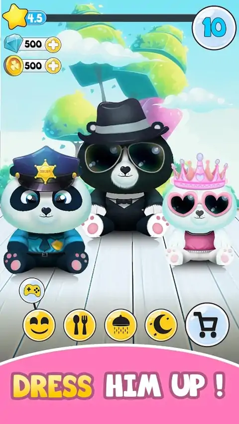 Pu-熊猫虚拟宠物和宠爱可爱游戏的孩子