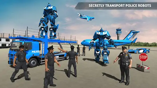 警察机器人汽车游戏-警察飞机运输