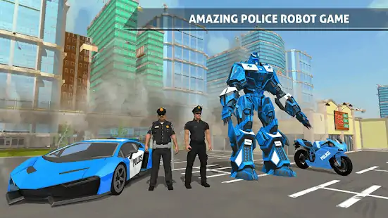 警察机器人汽车游戏-警察飞机运输