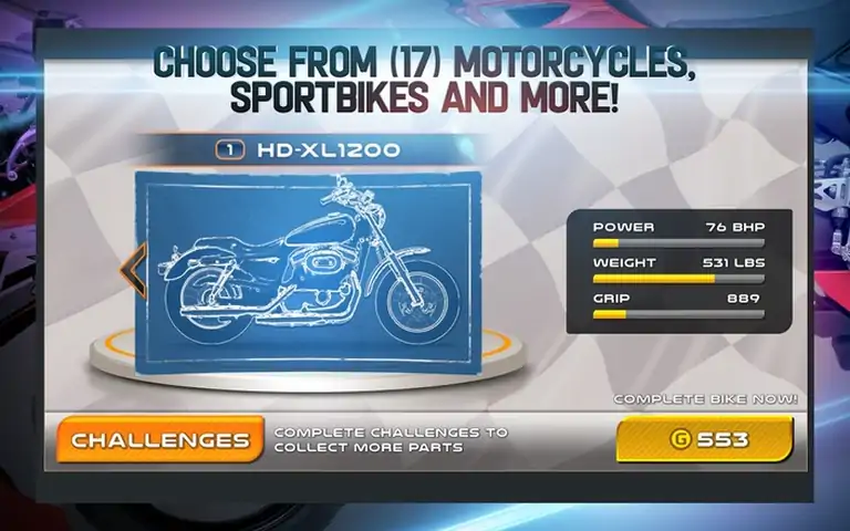短程高速赛车:摩托车修改版