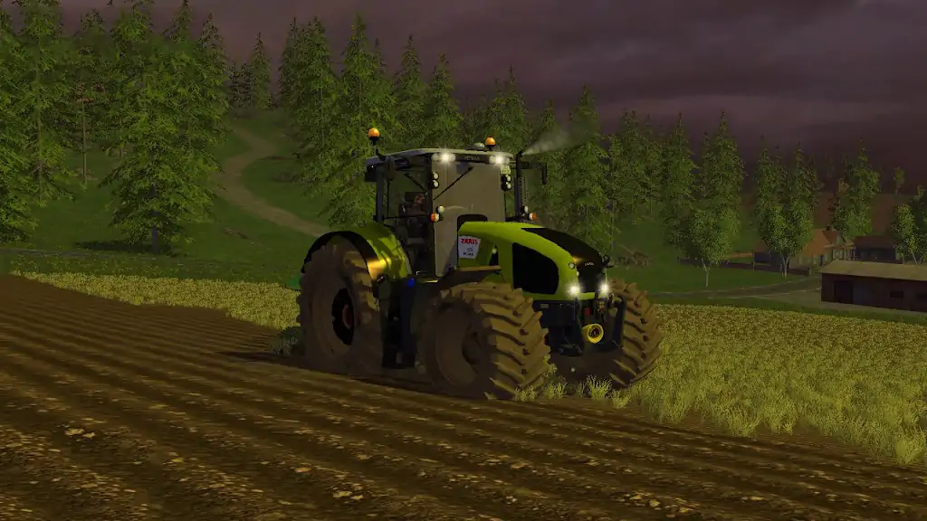 真正的拖拉机农业驱动3D