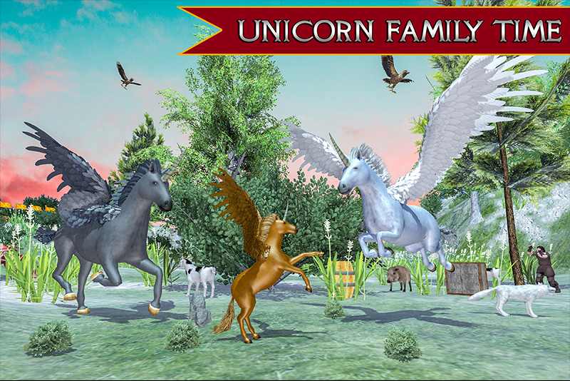 Flying Unicorn Horse Family Jungle Survival(飞行独角兽)