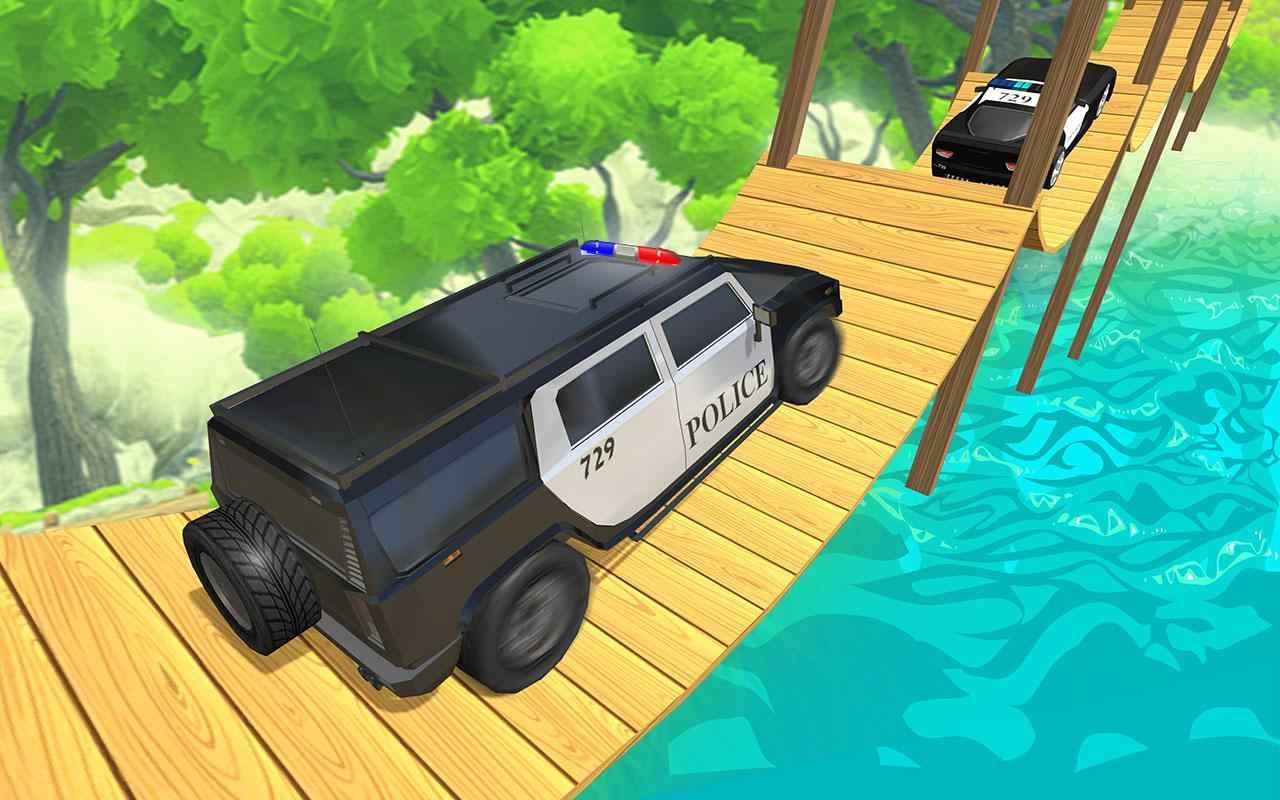 警察吉普车特技