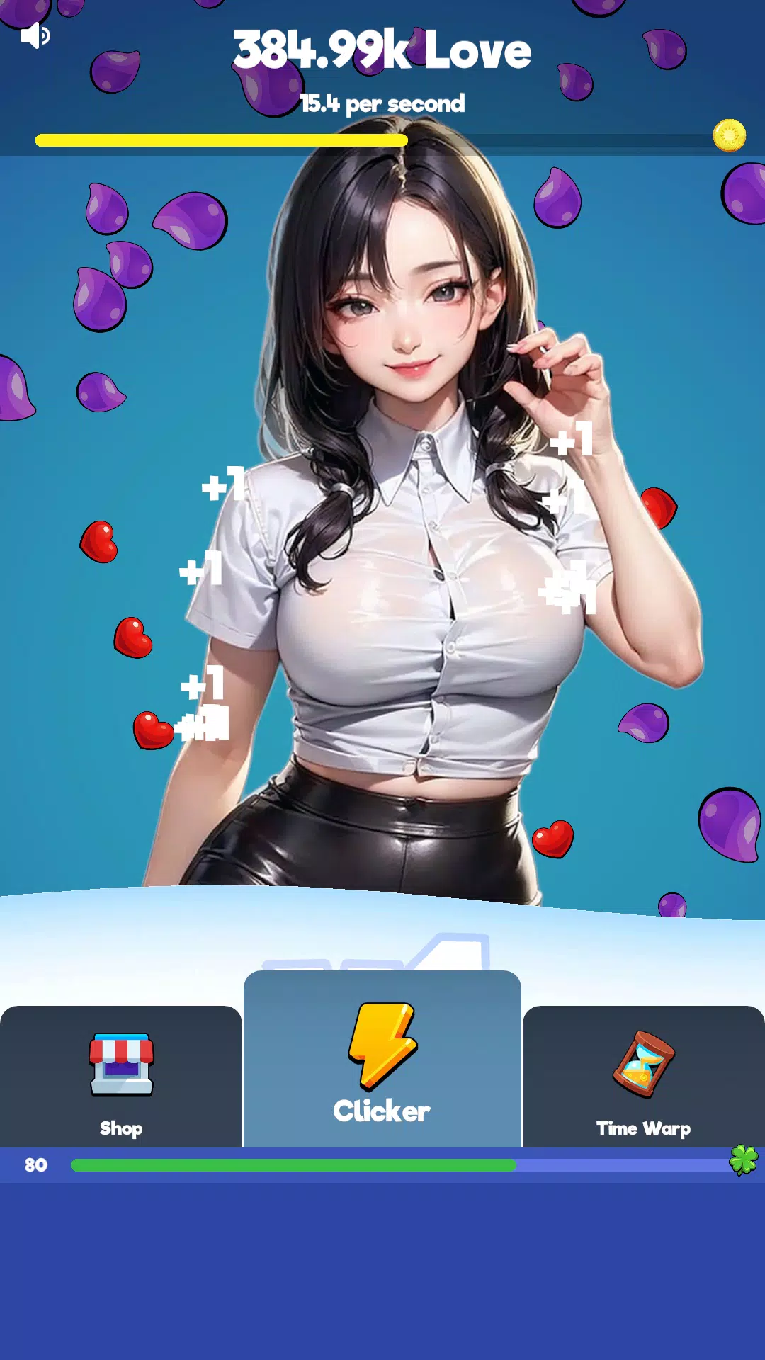 性感的触摸女孩：闲置点击器