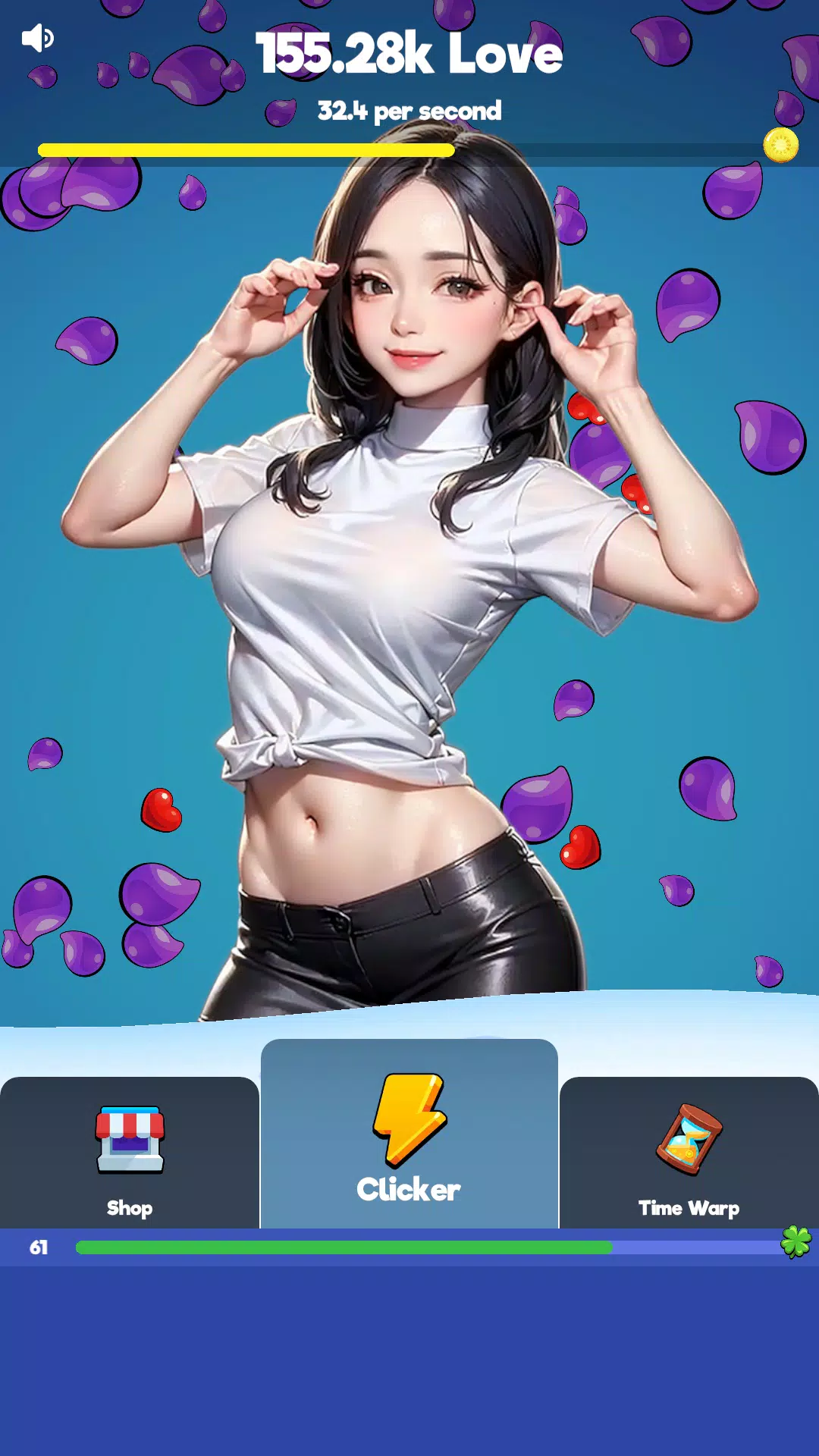 性感的触摸女孩：闲置点击器