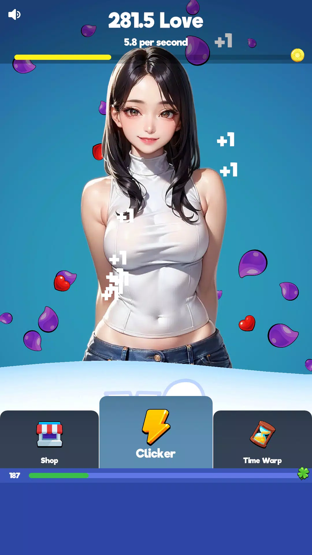 性感的触摸女孩：闲置点击器