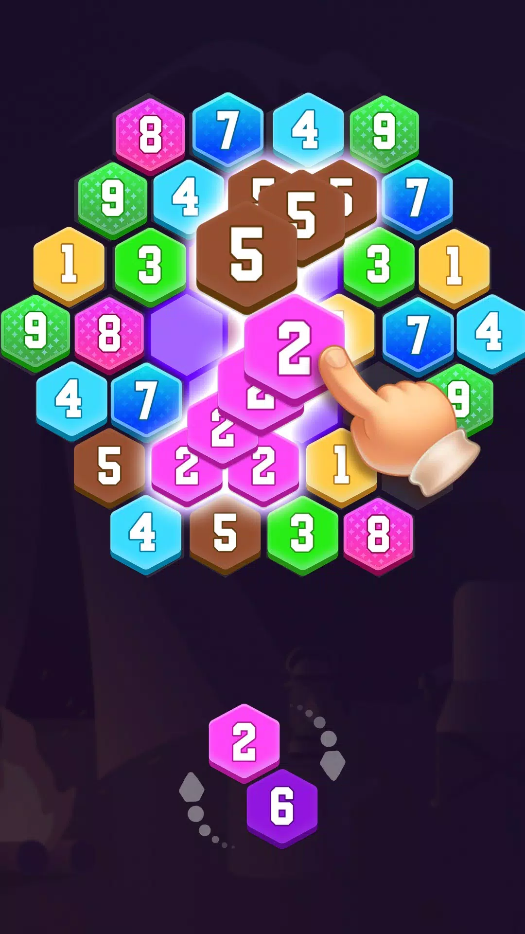 Hexa Merge: 数字拼图游戏